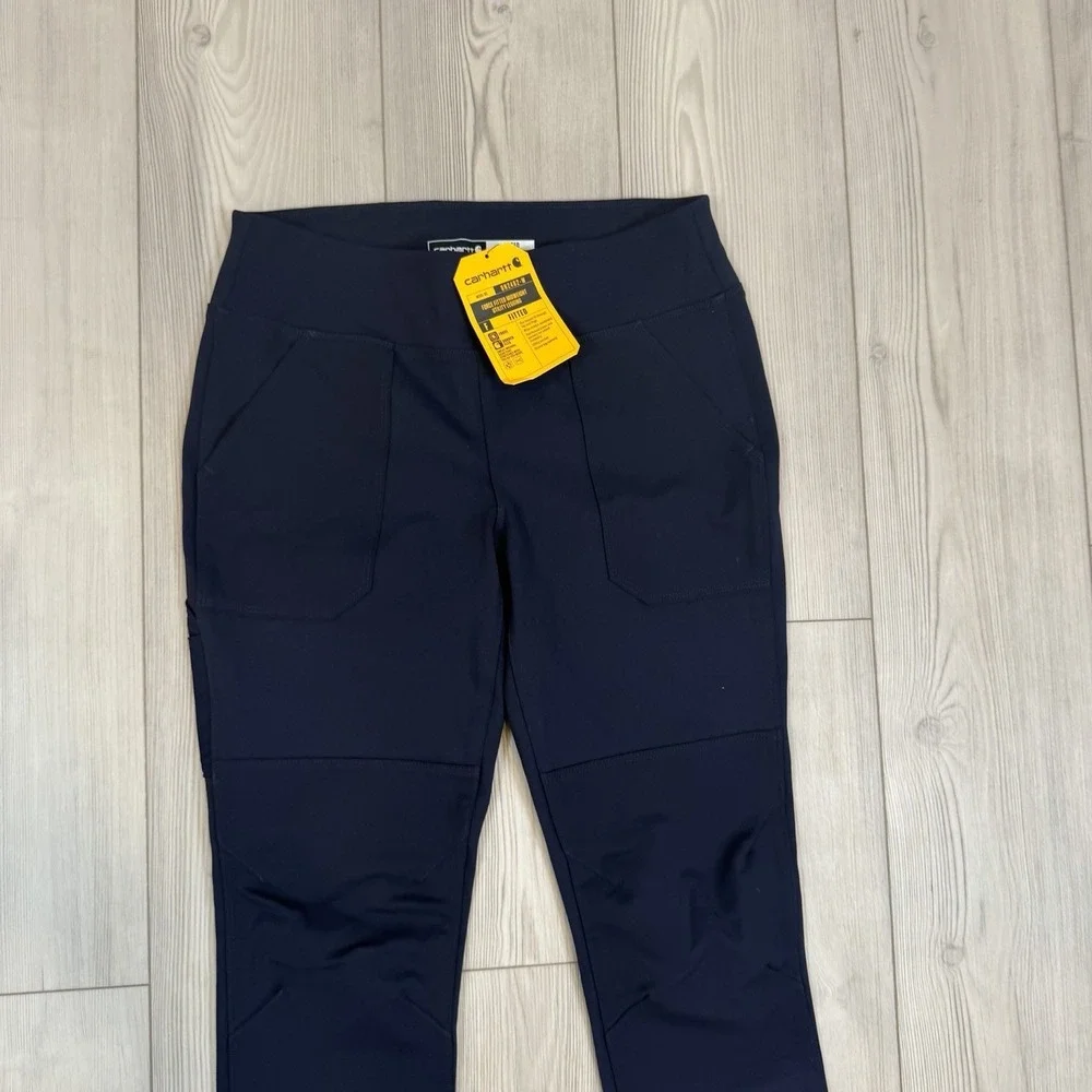 NWT Carhartt 102482 Force Leggings Medium Navy Blue Fitted Cargo Stretch Pockets